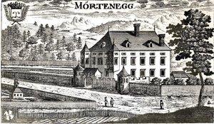Moertenegg vára 1680 -ban a karintiai Villach városában, Karintia / Ausztria / Európai Unió
